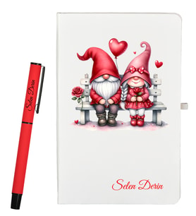 Kişiye Özel Sevgiliye Hediye Defter ve Roller Kalem Seti