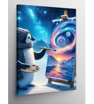 Kanvas Tablo Uzay Ressamı Penguen