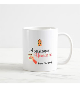 Apartman Yöneticisi Kupa Bardak (1. Tasarım) (Beyaz)