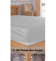 Penye Lastikli Çarşaf, 160×200 Çift Kişilik %100 Pamuk Örme Kumaş, 145 gr/m² (Açık Gri)