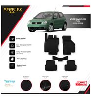 Volkswagen Polo 2002-2009 3D Havuzlu Paspas (Siyah - Beyaz)