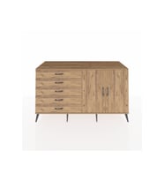 Kronos Konsol 2 Raflı 5 Çekmeceli 2 Kapaklı 176x59x99 Çam-Çam