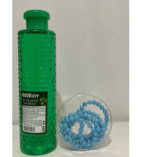 Rosecity 380ML Zeytinçiçeği Kolonya Alana Gül Kokulu 99'lu Bebe Mavi Renkli Tesbih Hediye