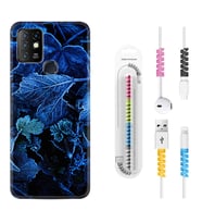 INFINIX Hot 8 9 10 11S Hot 10 Play 10T Kılıf Kablo Koruma Spiral Silikon Blue Foid 1628
