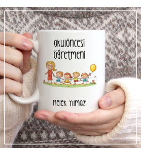Okul Öncesi Öğretmeni Kupa Bardak Fotoğraf Baskılı