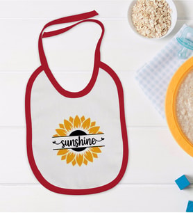 BK Kids Sunshine Tasarımlı Kırmızı Bebek Mama Önlüğü-1