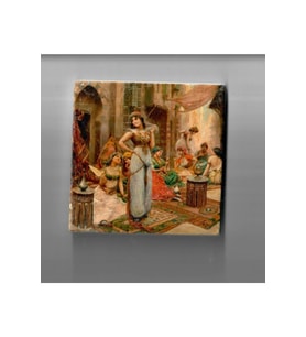 Doğal Taş Dekoratif Banyo Gider Kapağı, 10x10 cm, Şık Tasarım