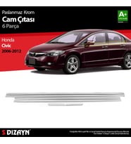 Honda Civic Uyumlu Krom Cam Çıtası 6 Parça 2006-2012 (Karışık)
