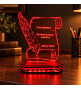 Kişiye Özel Öğretmenler Günü Hediyesi LED Gece Lambası