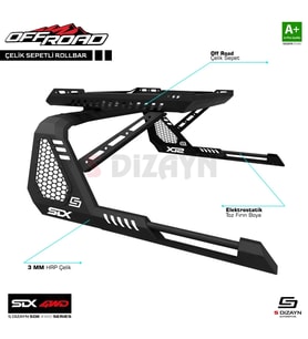 S-Dizayn SDX 4WD Off Road VW Amarok 2 Sepetli Çelik Roll Bar V1 2023 Üzeri