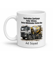 Beton Mikseri Şoförüne Transmikser Santralden Şantiyeye Hızlı Kupa Bardak Hediye