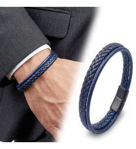 Moncuk Design Mavi Renk Çoklu Deri Bileklik 33513B5D2