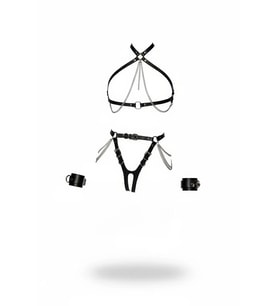 Mulvxbrf Brf02 Siyah Harness Takım Zincir Detaylı Deri Vücut Aksesuarı - Brf1224 (Mulvix)