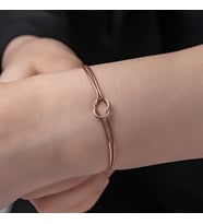 925 Ayar Gümüş Rose Aşk Düğüm Kadın Bileklik