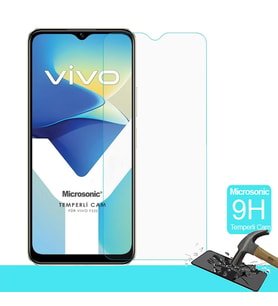 Microsonic Vivo Y22S Tempered Glass Cam Ekran Koruyucu (Renksiz)