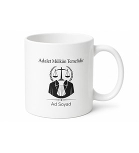 Avukat Adalet Terazisi Cübbe Hukukun Üstünlüğü Çay Kupası Hediye Bardak