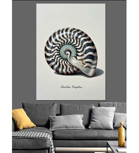 Spiral Deniz Kabuğu Formu Dekoratif Kanvas - Mdf Ahşap Tablo