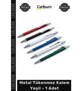 #TükenmezKalem Şık Tasarım Promosyon Lüks Kaliteli Dayanıklı Metal Tükenmez Kalem Yeşil 1 Adet