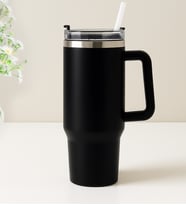 Pipetli Çelik Termos 1180 ml (Siyah)