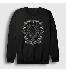 Presmono Unisex Siyah Cancer Zodiac Hediye Yengeç Burcu Sweatshirt 526588tt