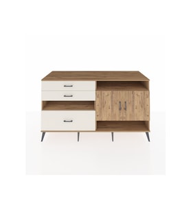 Kronos Konsol 4 Raflı 3 Çekmeceli 2 Kapaklı 176x59x99 Çam-Çam/Aytaşı