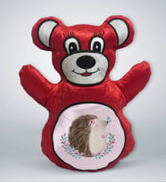 BK Gift Sevimli Kirpi Tasarımlı Kırmızı Ayıcık Yastık-3