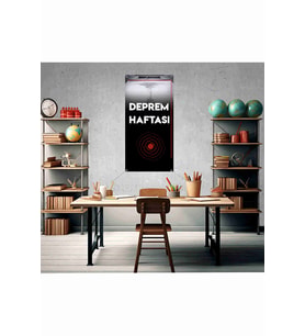 Deprem Haftası Fotoğraf Panosu Branda 100x200