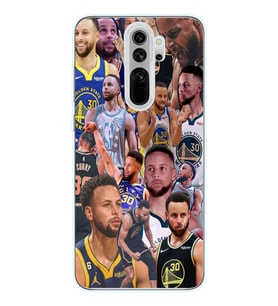 Redmi Note 8 Pro Uyumlu Steph Curry Kolaj Tasarımlı Şeffaf Telefon Kılıfı