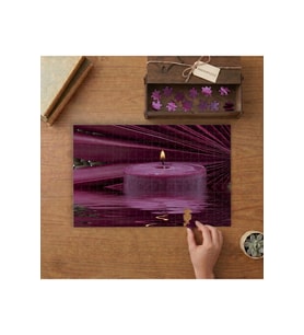 Yanan Mor Mum Tasarımı 240 parça Ahşap Puzzle Ahşap Kutuda MP00304