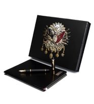 Kişiye Özel Osmanlı Kutulu Dolma Kalem ve Defter Seti