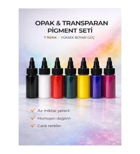 Yüksek Kalite Opak ve Transparan Epoksi Pigment Seti 7 Renk 35 Gr