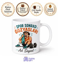 İsme Özel Spor Sonrası Gözyaşları Yazılı Komik Kupa Bardak Hediye