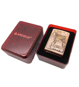 Ardeur® Legacy İstanbul Kabartmalı Bronz Kişiye Özel Çakmak Hediyelik Çakmak