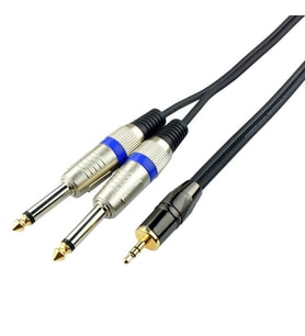 Bilgisayar-Amfi 3.5 mm Stereo 2x6.3 mm Kablo 5 metre 