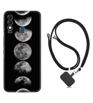 Tecno Spark 8T Kılıf Resimli Boyun Askılı İpli Desenli Silikon Great Moons 1354