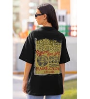 Iron Maiden Sırt Baskılı Unisex Oversize Rock Metal Müzik Grubu Tişört