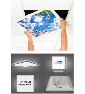 Asma Tavan-60cmx60cm-sıva Altı-54w-6500 K-beyaz-led Panel-led Armatür-taş Yünü Asma Tavan-ofis Tavan