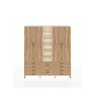 Hyperion Gardrop 9 Raflı 10 Çekmeceli 2 Askılı 220x44x243 Aytaşı-Çam/Çam