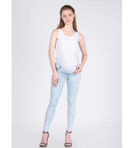 Busa Hamile Kot Pantolonu Skinny Buz Mavisi
