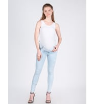 Busa Hamile Kot Pantolonu Skinny Buz Mavisi