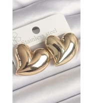 Pirinç Gold Renk Bomba Kalp Model Kadın Küpe 5886 - HPSBYI7788-4176