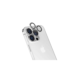 Apple iPhone 15 Pro Max Uyumlu Zore Safir CL-15 Parmak İzi Bırakmayan Anti-Reflective Kamera Lens Koruyucu (Gümüş)