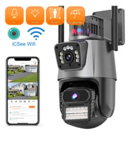 8mp 4K FULL HD Çift Lensi Alarmlı Su Geçirmez Dış Mekan Güvenlik Kamerası