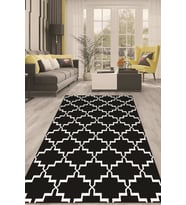 Dijital Kaymaz Taban Yıkanabilir Modern Renkli Salon Halısı Mutfak Halısı Yolluk ND-HT-1288 (Siyah)