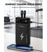 Powerbank Dahili Ekranlı 10000 mAh Çift Kablolu Yeni Nesil