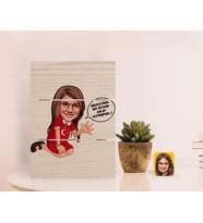BK Gift Kişiye Özel Kız Çocuk Kolay Yetişmiyor Karikatürlü Otantik Masaüstü Ahşap Palet Çerçeve-3 (Beyaz)