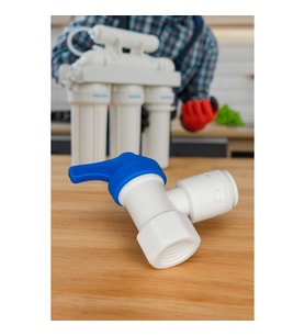 Su Arıtma Cihazı Temiz Su Tankı Depo Vanası 1/4" Quick (Siyah - Beyaz)