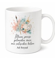 Güzel Sanatlar Öğrencisine İlham Perisi Temalı Baskılı Porselen Kupa Bardak Hediye