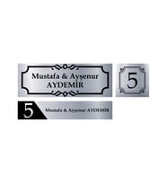 Kişiye Özel Kapı İsimliği Kapı Numarası & Posta Kutusu İsimliği Model 8 (Gümüş)