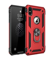 Durukar® iPhone XS Max Kılıf Sofya Yüzüklü Silikon Kapak - Kırmızı